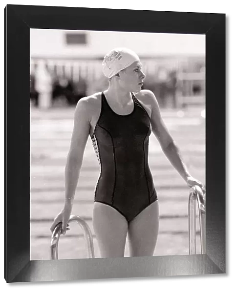 Moscow 1980 Olympic Games Swimmer Sharron Davies seen here training at the swimming