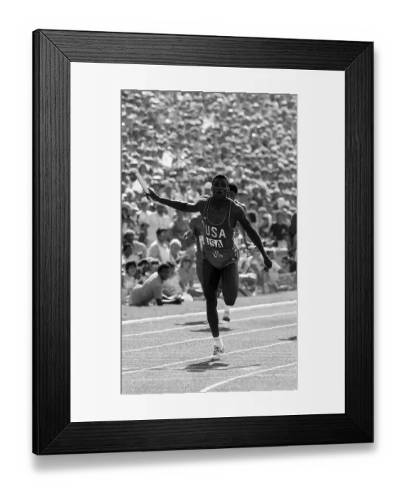 Framed Print : Los Angeles Olympic Games August1984 Carl Lewis of the United states of America Framed Print : Los Angeles Olympic Games August1984 Carl Lewis of the United states of America