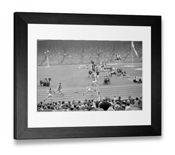 Framed Print : Olympic Games 1948 Finish of the 80 metres hurdles at Wembley Stadium - won by Fanny Framed Print : Olympic Games 1948 Finish of the 80 metres hurdles at Wembley Stadium - won by Fanny