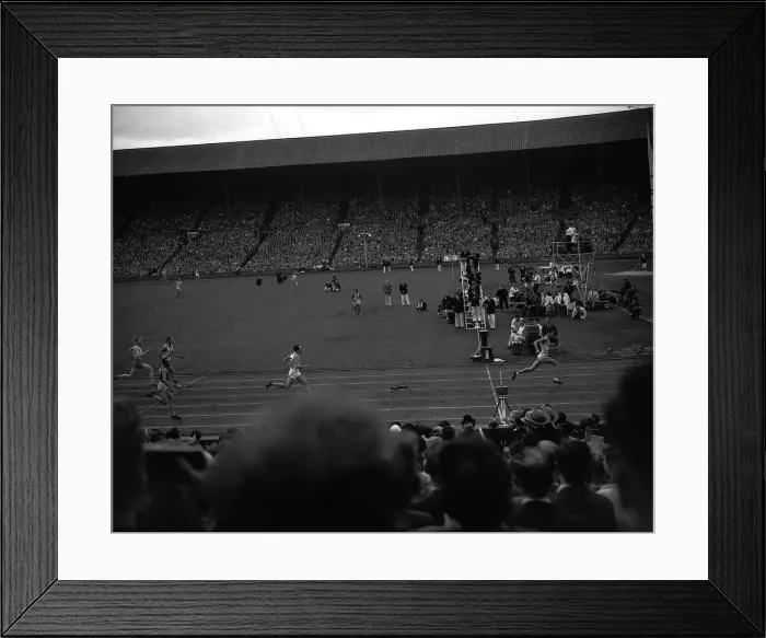Framed Print : Mens relays during the London Olympics Games 1948 At Wembley London Framed Print : Mens relays during the London Olympics Games 1948 At Wembley London