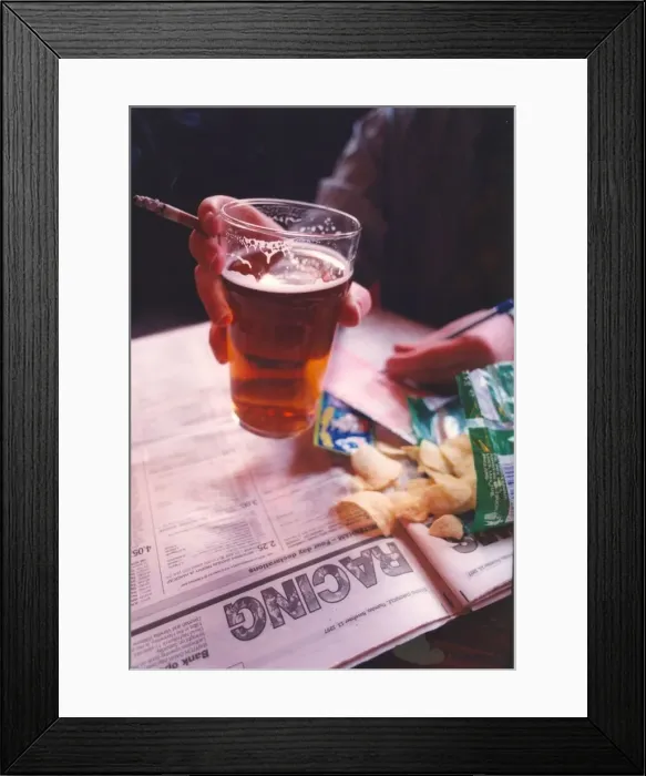 Framed Print : Four deadly sins smoking, drinking pints of beer and gambling with a bit of junk food Framed Print : Four deadly sins smoking, drinking pints of beer and gambling with a bit of junk food