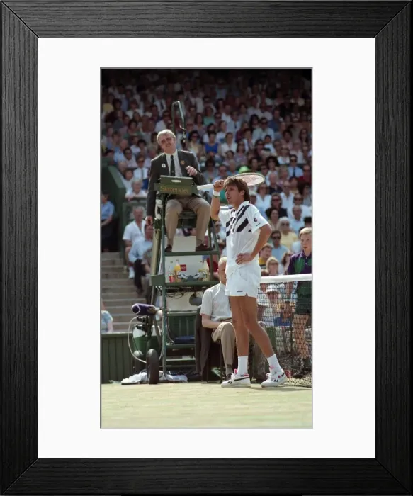 Framed Print : Wimbledon. Mens Final: Michael Stich vs. Boris Becker. July 1991 91-4302-150 Framed Print : Wimbledon. Mens Final: Michael Stich vs. Boris Becker. July 1991 91-4302-150