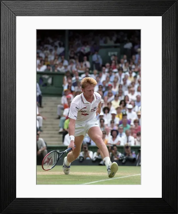Framed Print : Wimbledon. Mens Final: Michael Stich vs. Boris Becker. July 1991 91-4302-242 Framed Print : Wimbledon. Mens Final: Michael Stich vs. Boris Becker. July 1991 91-4302-242