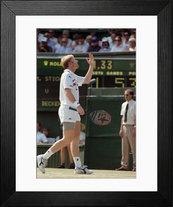 Framed Print : Wimbledon. Mens Final: Michael Stich vs. Boris Becker. July 1991 91-4302-294 Framed Print : Wimbledon. Mens Final: Michael Stich vs. Boris Becker. July 1991 91-4302-294