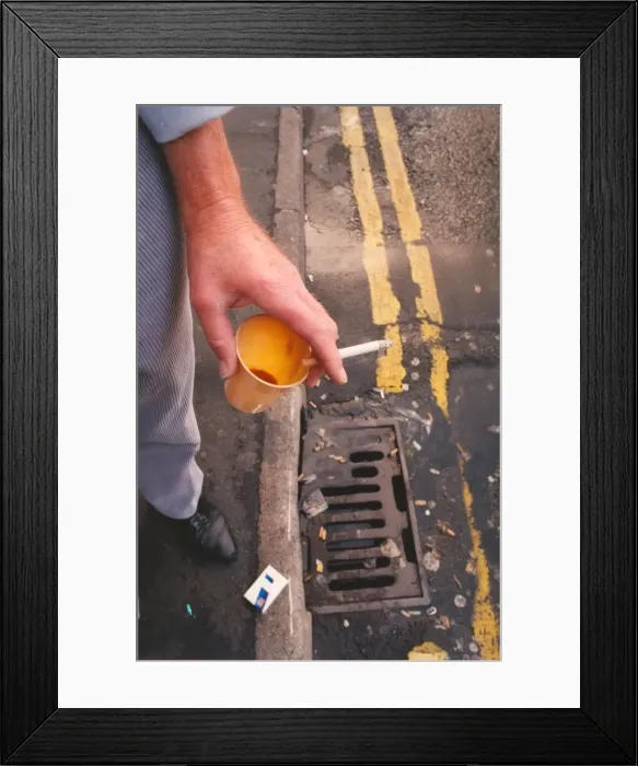 Framed Print : A picture of a man (Posed model) smoking Framed Print : A picture of a man (Posed model) smoking