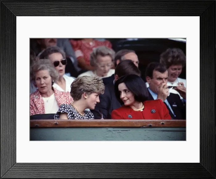 Framed Print : Princes Diana attends the Mens Singles Final between Michael Stich Framed Print : Princes Diana attends the Mens Singles Final between Michael Stich