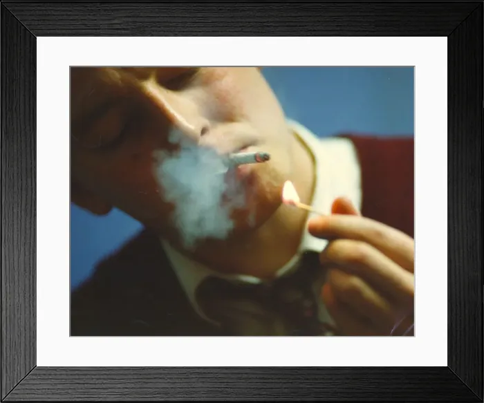 Framed Print : A picture of a man (Posed model) smoking Framed Print : A picture of a man (Posed model) smoking