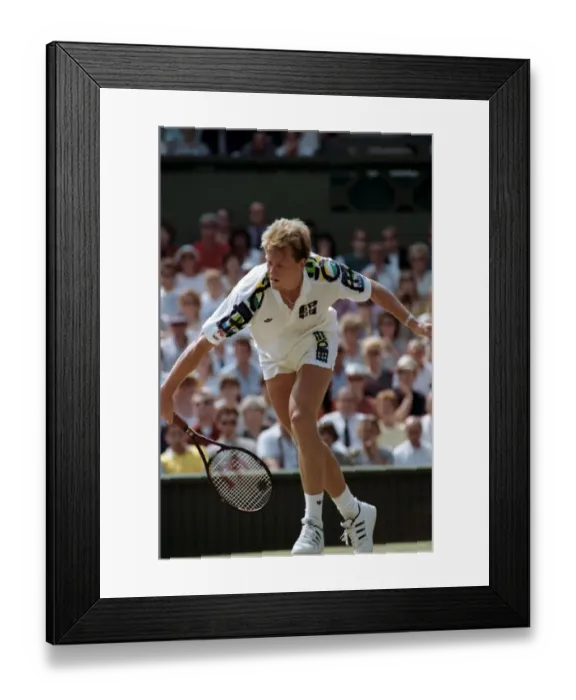 Framed Print : Wimbledon Tennis. Michael Stich v. Stefan Edberg. July 1991 91-4275-022 Framed Print : Wimbledon Tennis. Michael Stich v. Stefan Edberg. July 1991 91-4275-022