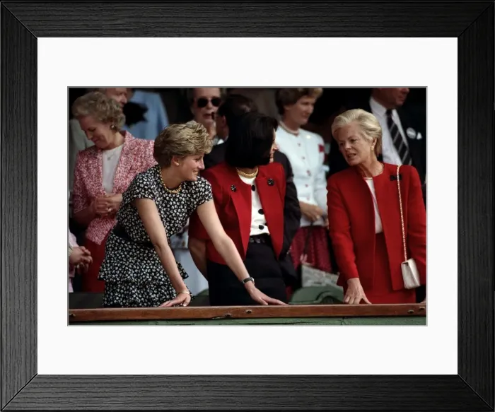 Framed Print : Princes Diana attends the Mens Singles Final between Michael Stich