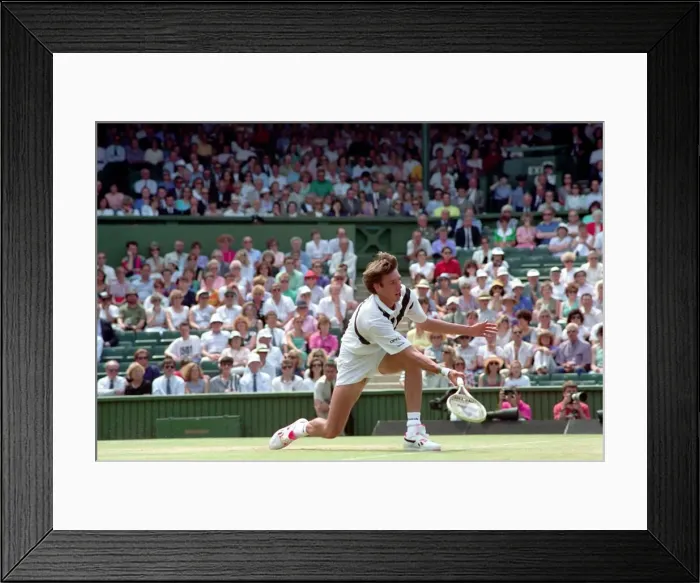 Framed Print : Wimbledon Tennis. Stefan Edberg v. Michael Stich. July 1991 91-4275-110 Framed Print : Wimbledon Tennis. Stefan Edberg v. Michael Stich. July 1991 91-4275-110