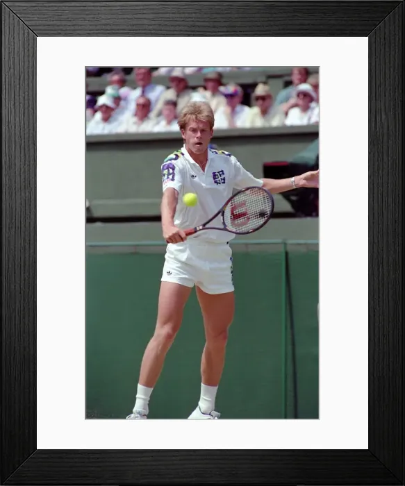 Framed Print : Wimbledon Tennis. Stefan Edberg v. Michael Stich. July 1991 91-4275-117 Framed Print : Wimbledon Tennis. Stefan Edberg v. Michael Stich. July 1991 91-4275-117
