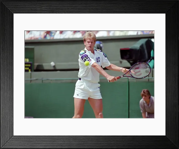 Framed Print : Wimbledon Tennis. Stefan Edberg v. Michael Stich. July 1991 91-4275-120 Framed Print : Wimbledon Tennis. Stefan Edberg v. Michael Stich. July 1991 91-4275-120