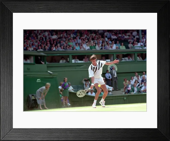 Framed Print : Wimbledon Tennis. Stefan Edberg v. Michael Stich. July 1991 91-4275-107 Framed Print : Wimbledon Tennis. Stefan Edberg v. Michael Stich. July 1991 91-4275-107