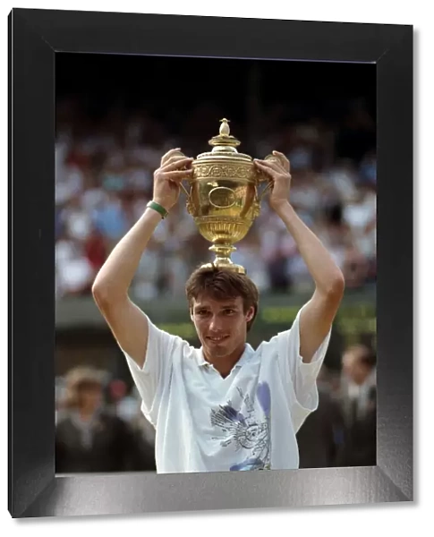 Wimbledon. Mens Final: Michael Stich Lifts Trophy. July 1991 91-4302-264
