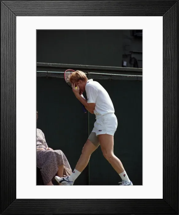 Framed Print : Wimbledon. Mens Final: Michael Stich vs. Boris Becker. July 1991 91-4302-280 Framed Print : Wimbledon. Mens Final: Michael Stich vs. Boris Becker. July 1991 91-4302-280