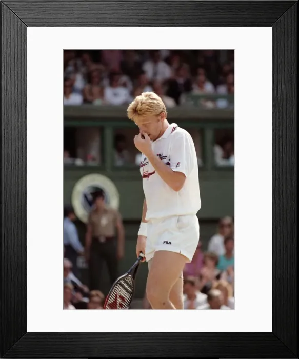 Framed Print : Wimbledon. Mens Final: Michael Stich vs. Boris Becker. July 1991 91-4302-278 Framed Print : Wimbledon. Mens Final: Michael Stich vs. Boris Becker. July 1991 91-4302-278