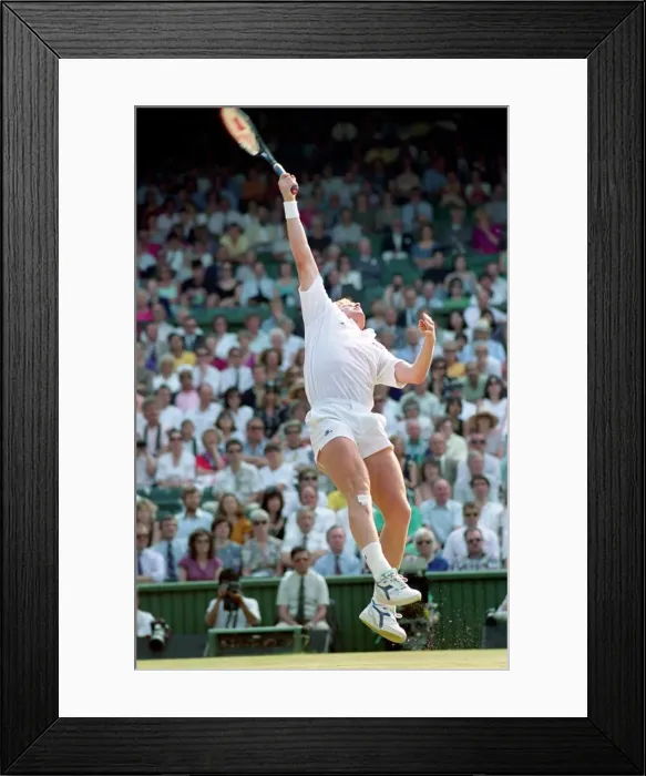 Framed Print : Wimbledon Tennis. Mens Semi. Boris Becker v. David Wheaton. July 1991 91-4275-172 Framed Print : Wimbledon Tennis. Mens Semi. Boris Becker v. David Wheaton. July 1991 91-4275-172