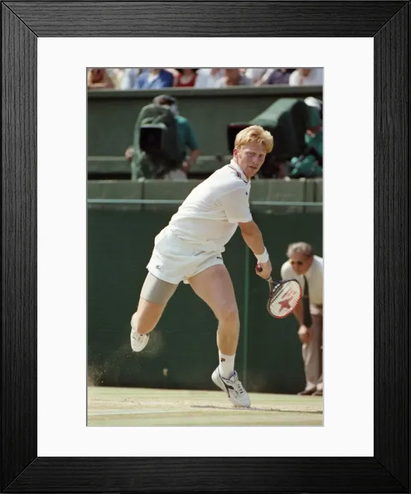 Framed Print : Wimbledon. Mens Final: Michael Stich vs. Boris Becker. July 1991 91-4302-296 Framed Print : Wimbledon. Mens Final: Michael Stich vs. Boris Becker. July 1991 91-4302-296