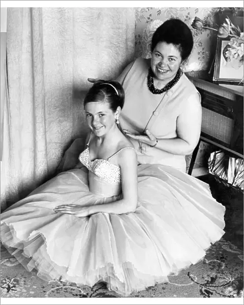 Mrs. Davis Atkins with her daughter Beverley Anne who is competing in a dancing contest