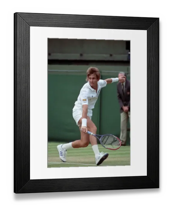 Framed Print : Wimbledon Tennis. Mats Wilander v. Christo Van Rensburg. July 1989 89-3959-012