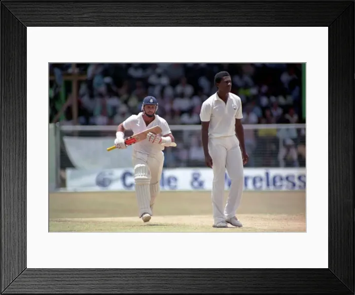Framed Print : Cricket. West Indies v. England. May 1990 90-2761-180. Robin Smith at the crease Framed Print : Cricket. West Indies v. England. May 1990 90-2761-180. Robin Smith at the crease