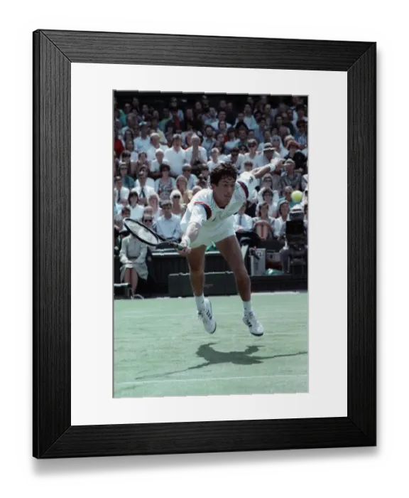 Framed Print : Wimbledon. Ivan Lendl v. Darren Cahill. June 1988 88-3342-085