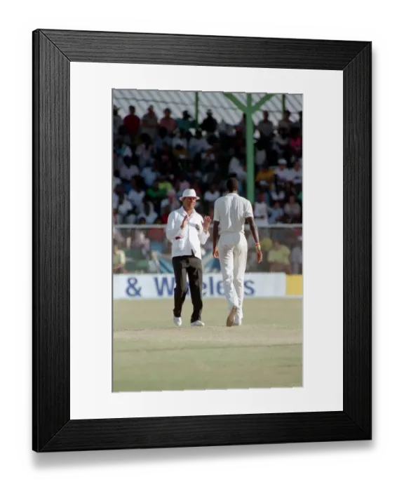 Framed Print : Cricket. West Indies v. England. May 1990 90-2761-018 Curtly Ambrose