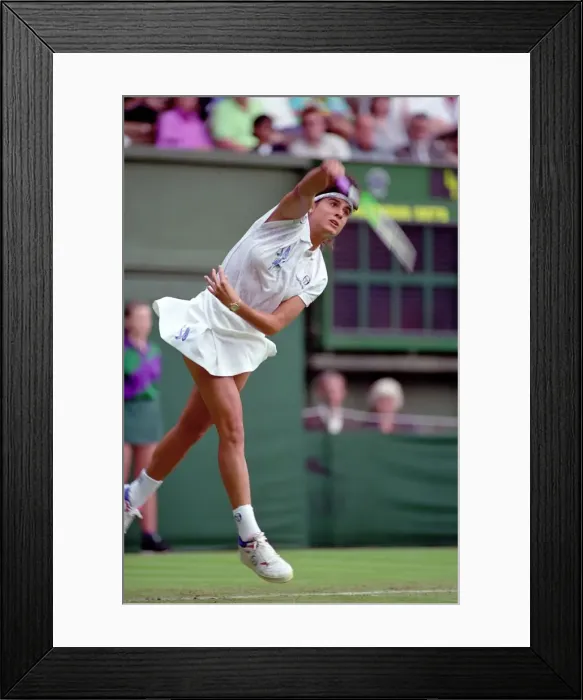 Framed Print : All England Lawn Tennis Championships at Wimbledon. Gabriella Sabatini in action Framed Print : All England Lawn Tennis Championships at Wimbledon. Gabriella Sabatini in action