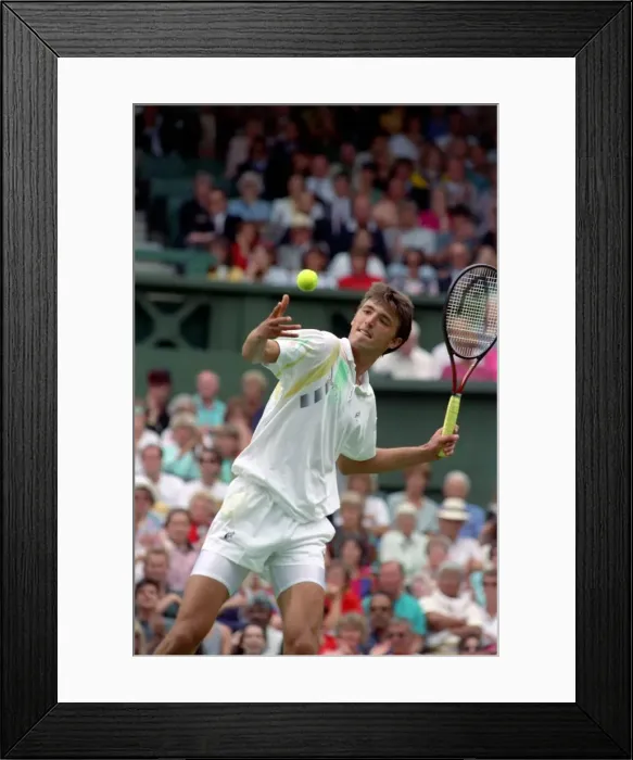 Framed Print : All England Lawn Tennis Championships at Wimbledon. Goran Ivanisevic in action Framed Print : All England Lawn Tennis Championships at Wimbledon. Goran Ivanisevic in action