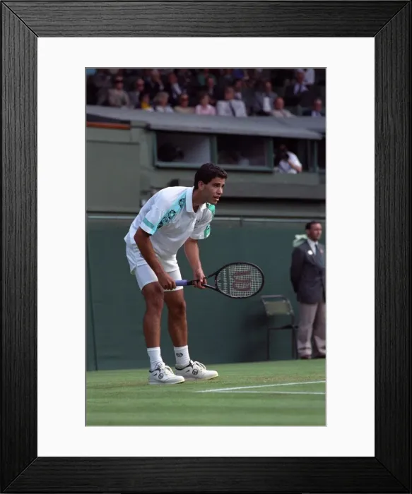 Framed Print : All England Lawn Tennis Championships at Wimbledon. Pete Sampras in action during Framed Print : All England Lawn Tennis Championships at Wimbledon. Pete Sampras in action during