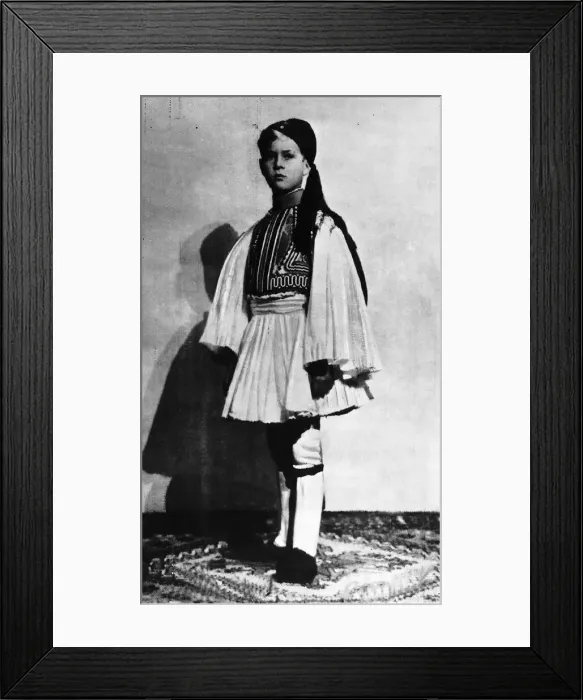 Framed Print : Prince Philip, Duke of Edinburgh, pictured as a young boy dressed in traditional Greek Framed Print : Prince Philip, Duke of Edinburgh, pictured as a young boy dressed in traditional Greek