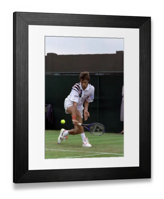 Framed Print : All England Lawn Tennis Championships at Wimbledon. Michael Stich in action