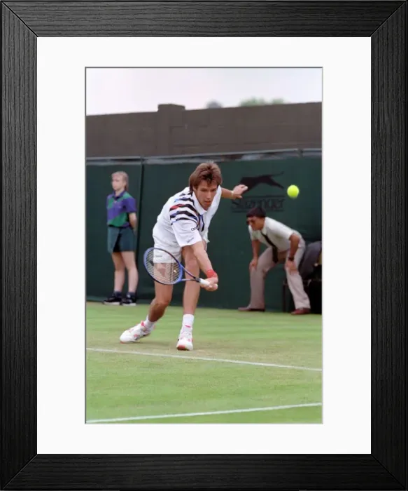 Framed Print : All England Lawn Tennis Championships at Wimbledon. Michael Stich in action Framed Print : All England Lawn Tennis Championships at Wimbledon. Michael Stich in action