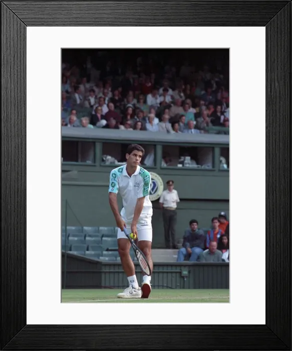 Framed Print : All England Lawn Tennis Championships at Wimbledon. Pete Sampras in action during Framed Print : All England Lawn Tennis Championships at Wimbledon. Pete Sampras in action during