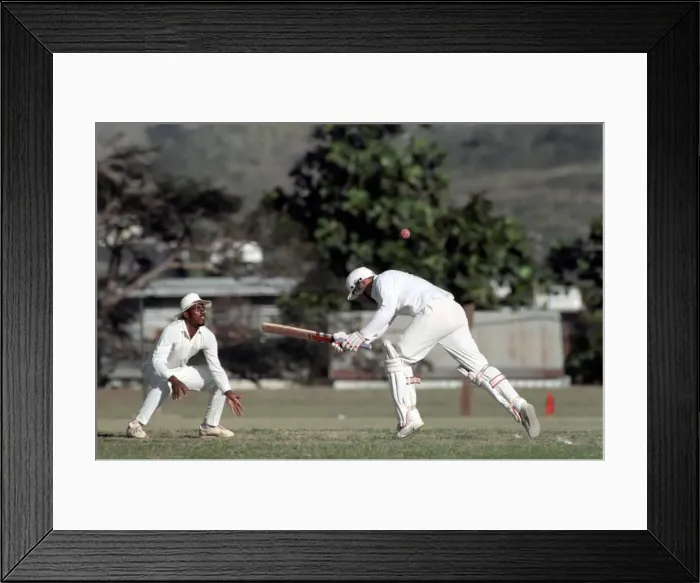 Framed Print : February 1990 90-1082-014 International Test Match Cricket. West Indies vs England