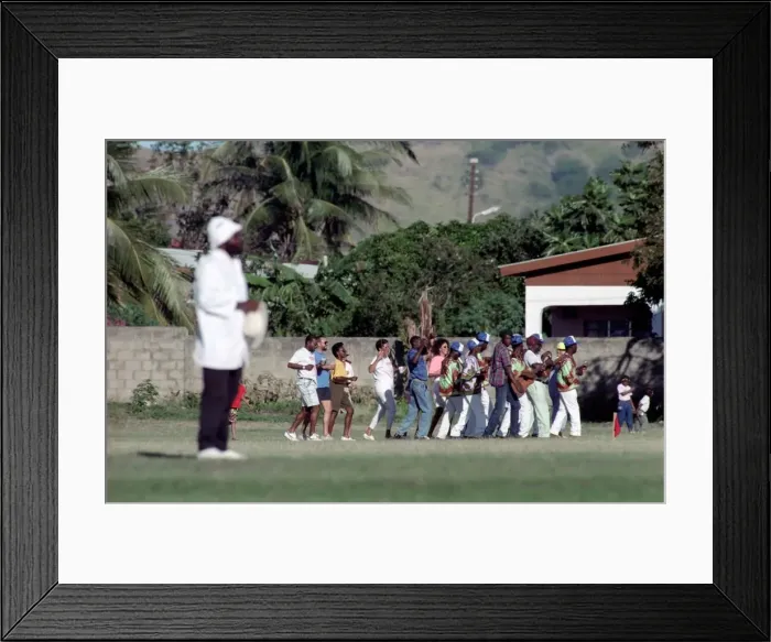 Framed Print : February 1990 90-1082-005 International Test Match Cricket. West Indies vs England Framed Print : February 1990 90-1082-005 International Test Match Cricket. West Indies vs England