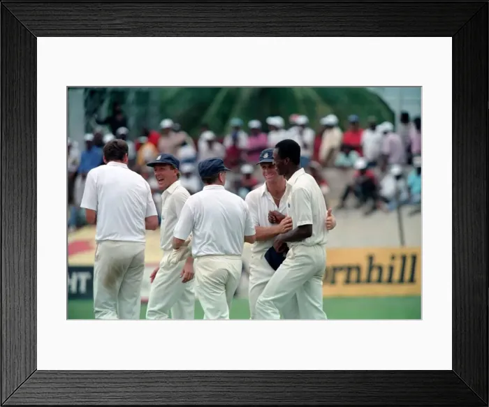 Framed Print : February 1990 90-1082-117 International Test Match Cricket. West Indies vs England