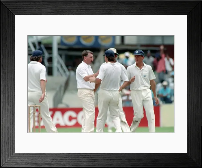Framed Print : February 1990 90-1082-040 International Test Match Cricket. West Indies vs England