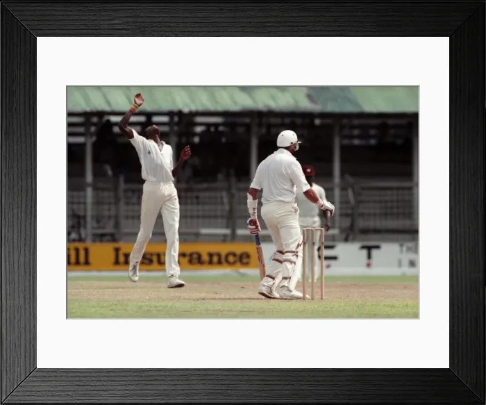 Framed Print : Spt. Cricket. England in Guyana. April 1990 90-2287-010 Local Caption Graham
