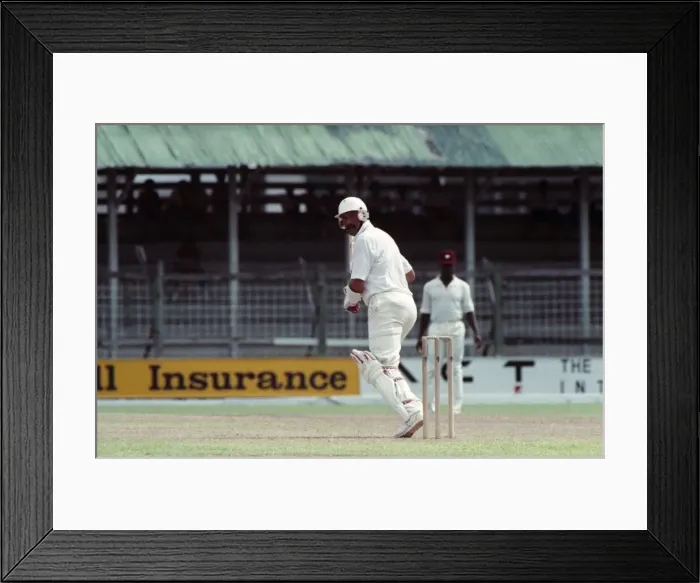 Framed Print : Spt. Cricket. England in Guyana. April 1990 90-2287-004 Local Caption Graham Framed Print : Spt. Cricket. England in Guyana. April 1990 90-2287-004 Local Caption Graham