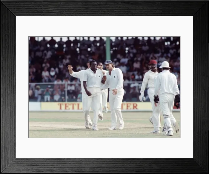 Framed Print : West Indies Cricket. West Indies v. England 5th Test. April 1990 England Framed Print : West Indies Cricket. West Indies v. England 5th Test. April 1990 England