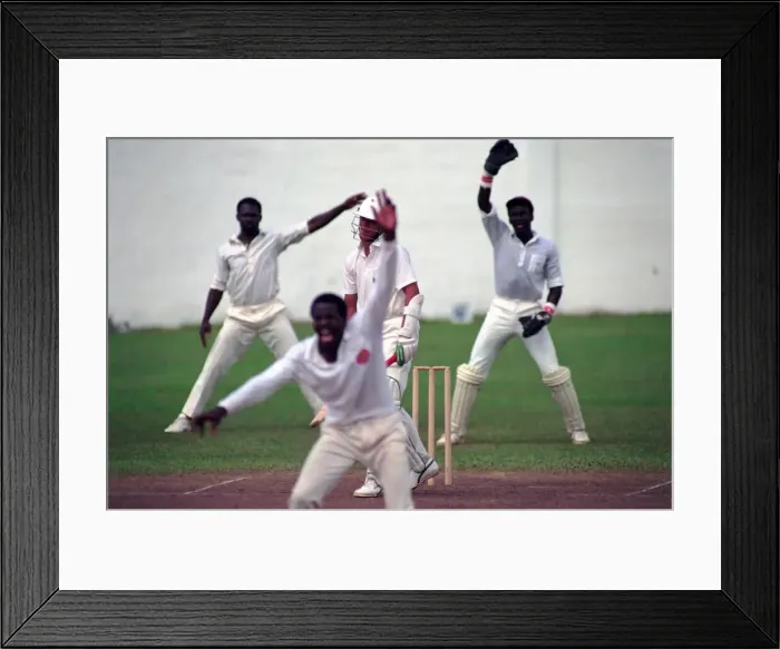 Framed Print : Cricket. England v. Windward Island. March 1990 90-1308A-082 Framed Print : Cricket. England v. Windward Island. March 1990 90-1308A-082
