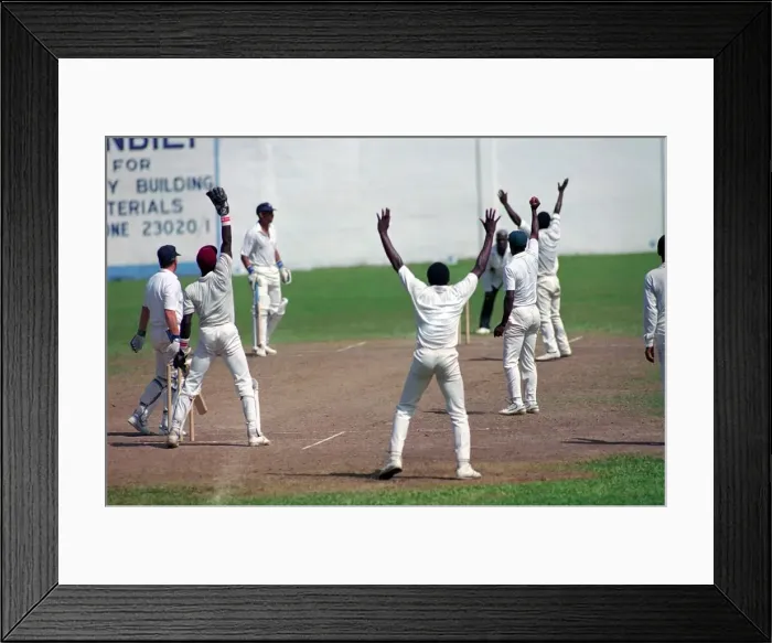 Framed Print : Cricket. England v. Windward Island. March 1990 90-1308A-069 Framed Print : Cricket. England v. Windward Island. March 1990 90-1308A-069