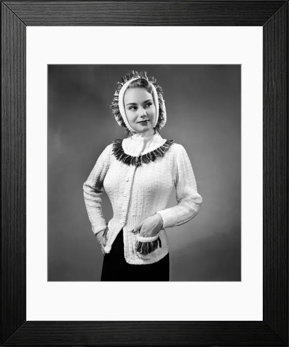 Framed Print : Knitted Jumper, Hat, Gloves. December 1952 C6327-001 Framed Print : Knitted Jumper, Hat, Gloves. December 1952 C6327-001