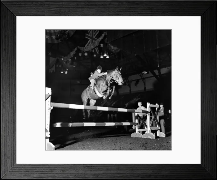 Framed Print : One of the competitors in the Horse of the year show, Harringay. October 1952 C4933-001