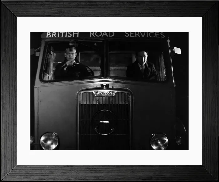 Framed Print : B. R. S. night drive. Driver G. Williams and Jim Callaghan, M. P Framed Print : B. R. S. night drive. Driver G. Williams and Jim Callaghan, M. P