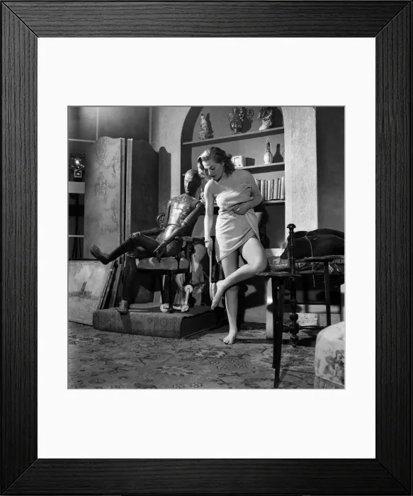 Framed Print : Shirley Burniston at a dress - or shall we say undress rehearsal. October 1952 C4899 Framed Print : Shirley Burniston at a dress - or shall we say undress rehearsal. October 1952 C4899