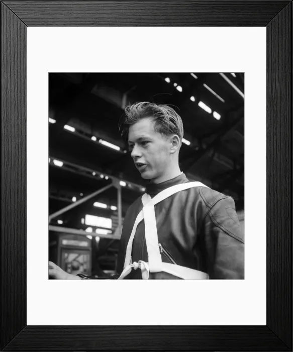 Framed Print : M. Richardson who was killed on his first lap in the 1952 TT Races. September 1952 C4531