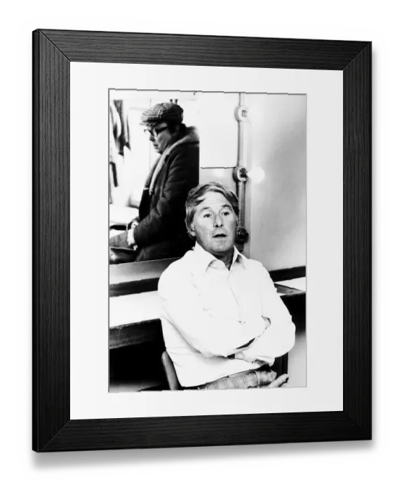 Framed Print : Comedian Ernie Wise sits in his dressing room with his comic partner Eric Morecambe Framed Print : Comedian Ernie Wise sits in his dressing room with his comic partner Eric Morecambe