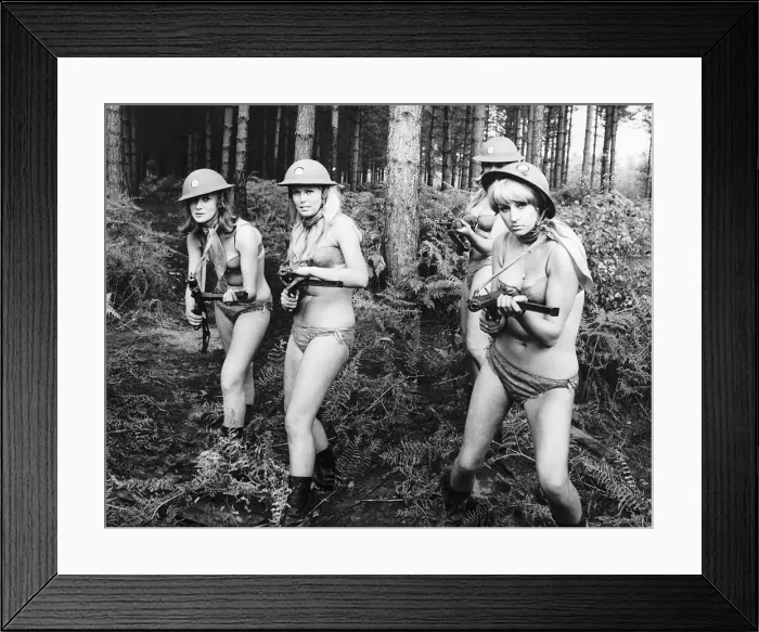Framed Print : Scene from Eric Morecambe and Ernie Wise film The Magnificent Two in production Framed Print : Scene from Eric Morecambe and Ernie Wise film The Magnificent Two in production